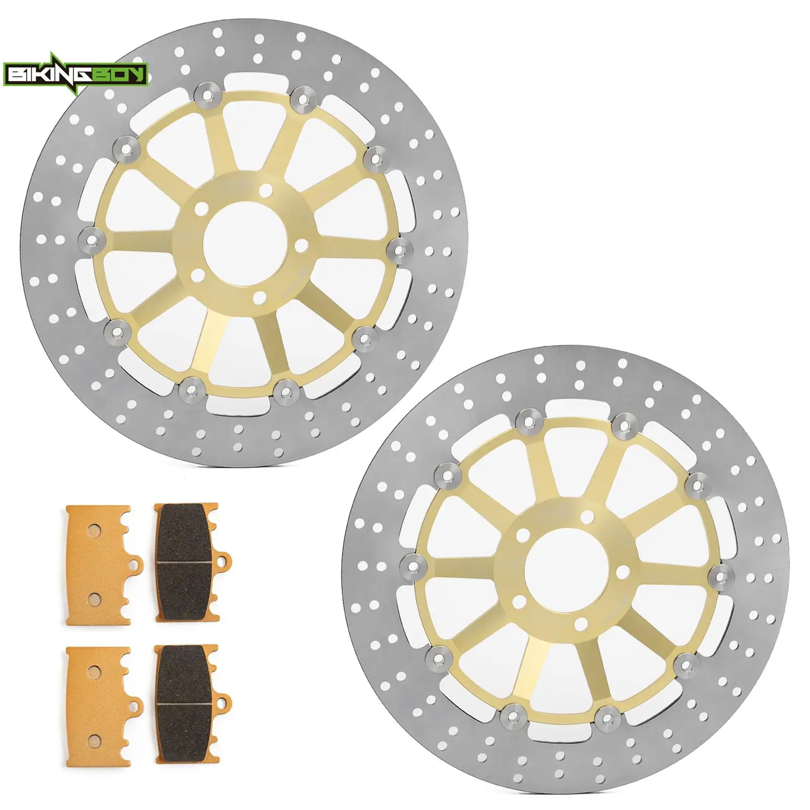 

BIKINGBOY For Kawasaki ZZR 1100 D 93-01 00 99 98 97 96 ZZ-R 1200 02 03 04 ZX9R Ninja 94 95 Front Brake Discs Disks Rotors Pads