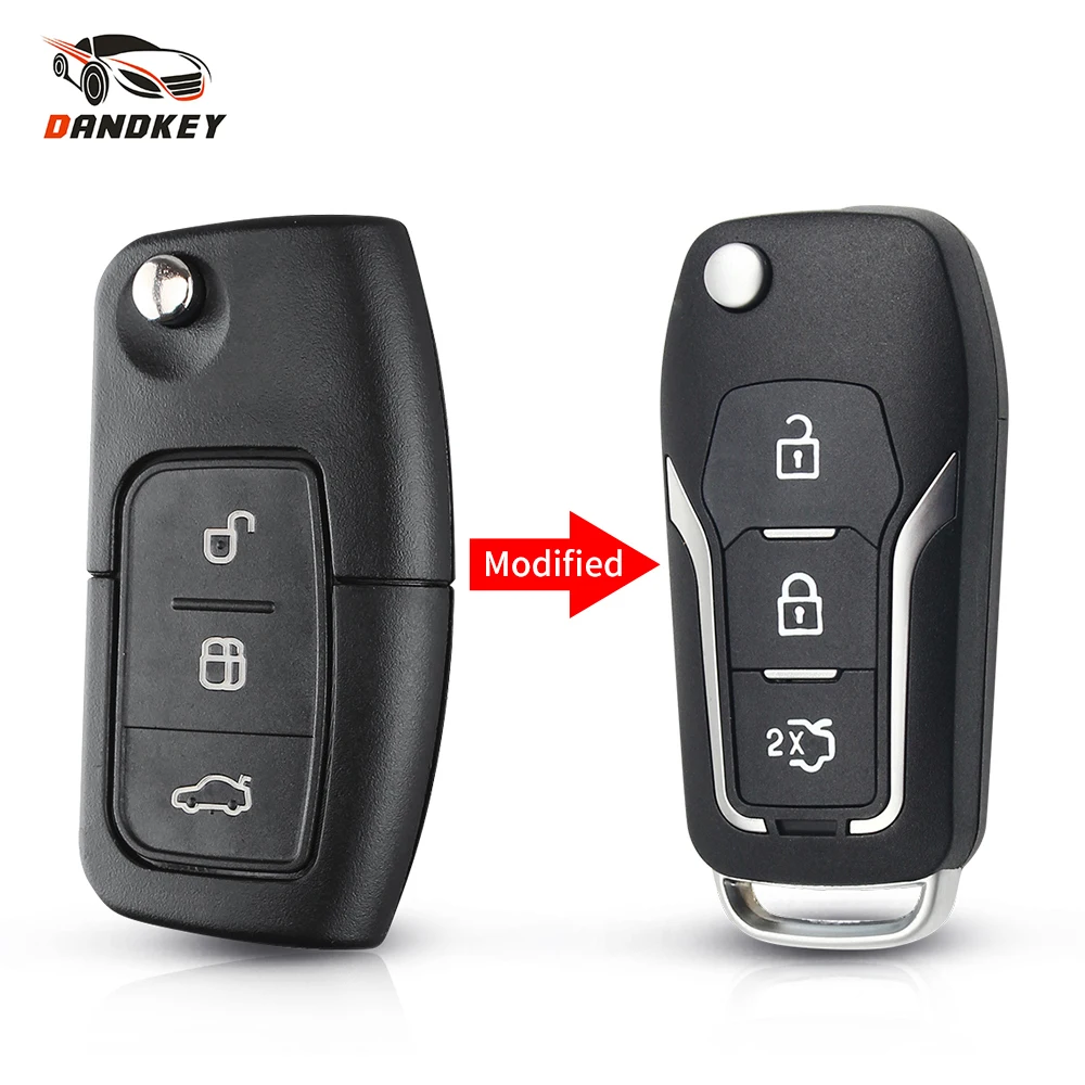 

Модифицированный складной чехол-ключ KEYYOU для Ford Fiesta Focus 2 Ecosport Kuga Escape, 3 кнопки, выкидной ключ-брелок, лезвие HU101