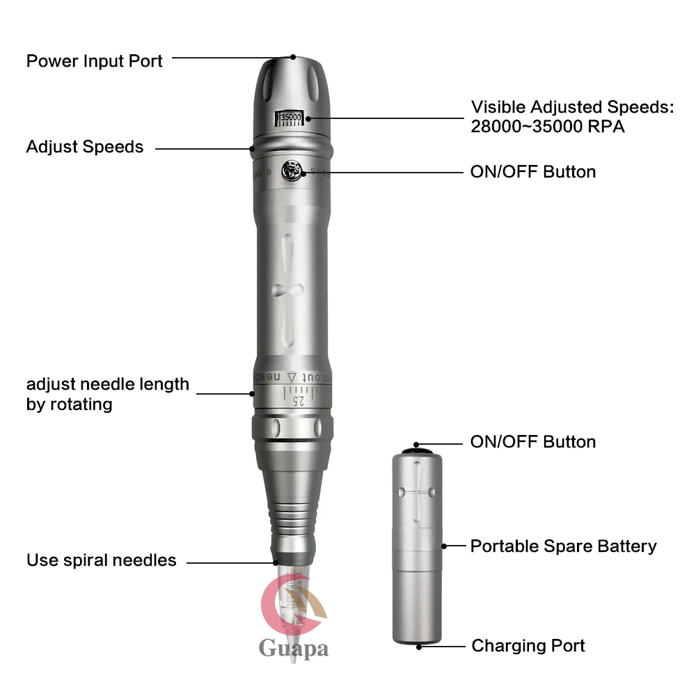 Беспроводная Машинка для микроблейдинга Перманентный макияж тату ручка пудры