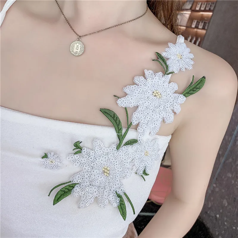 

Strapless Sequined Floral Crop Top Camis Summer Women's Clothing Tops Fashion Brand Backless Sexy Club Tees New Vetement Femme