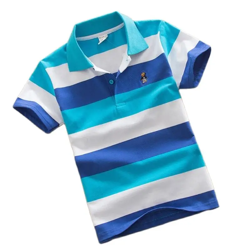 

Polo Shirt Kids 2021 Summer Short Sleeve Shirts Boys Stripes Tops Baby Kids Clothes Fashion Outfits Toddler Boy Casual Costume