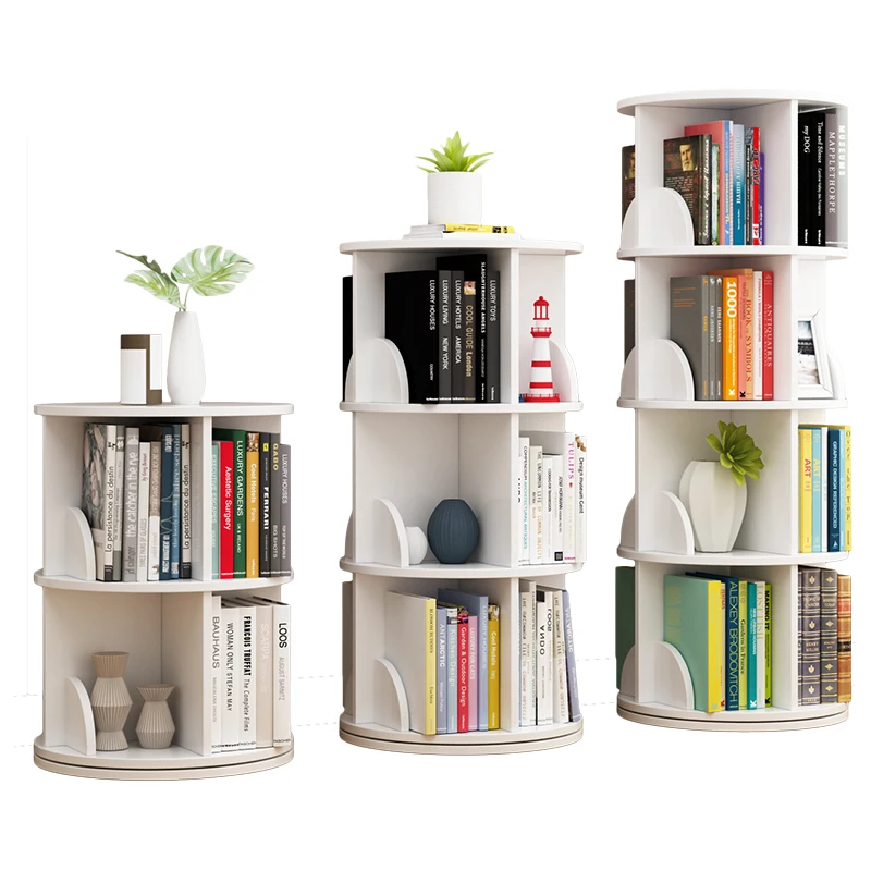 

Creative Revolving Bookshelf 360 Degree Bookcase Modern Simple Shelf Children Corner Table Simple Student Movement