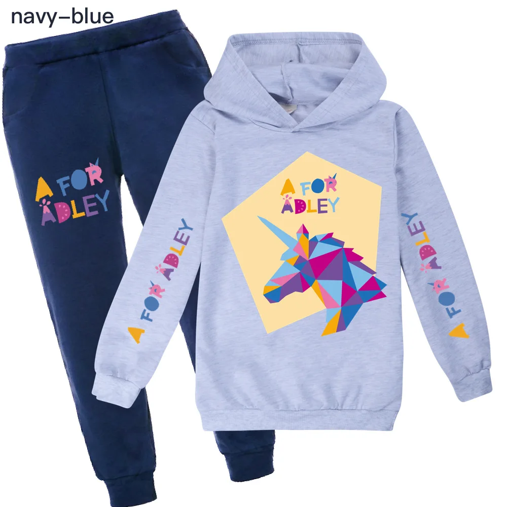A for Adley Cartoon Kids Clothing Set 3D Cotton Kids Clothes Girls Tshirt Pants Suit School Boys Outfit Baby Children Hoodies