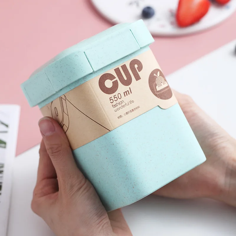 Japanese 3 Layer Lunch Box Food Container Portable Bento Eco Friendly Wheat Straw Lunchbox for Kids with Dinnerware | Дом и сад
