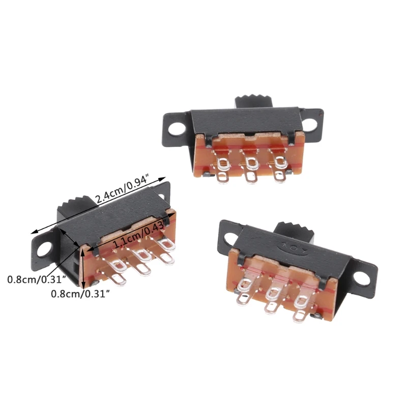 10Pcs SS22F32 6 Pins 2 Positions DPDT On/On Mini Slide Switch 0.5A Toggle wholesale | Обустройство дома