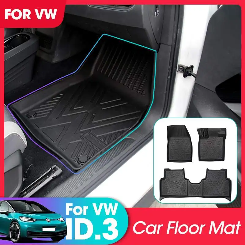 

3 шт., автомобильные коврики для VW ID.3 2021, водонепроницаемые Нескользящие коврики, напольная подкладка под заказ для Volkswagen ID3 2021 2022