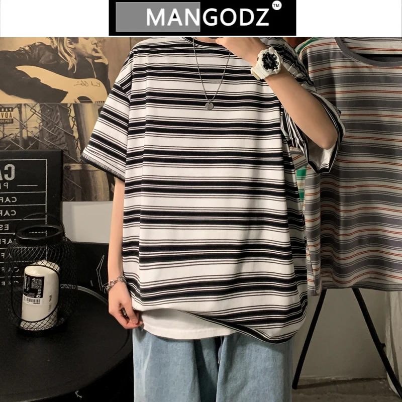 

2021 полосатая мужская повседневная свободная Мужская Блузка 100% Хлопок Уличная толстовка модная мужская одежда Харадзюку пуловер Топы