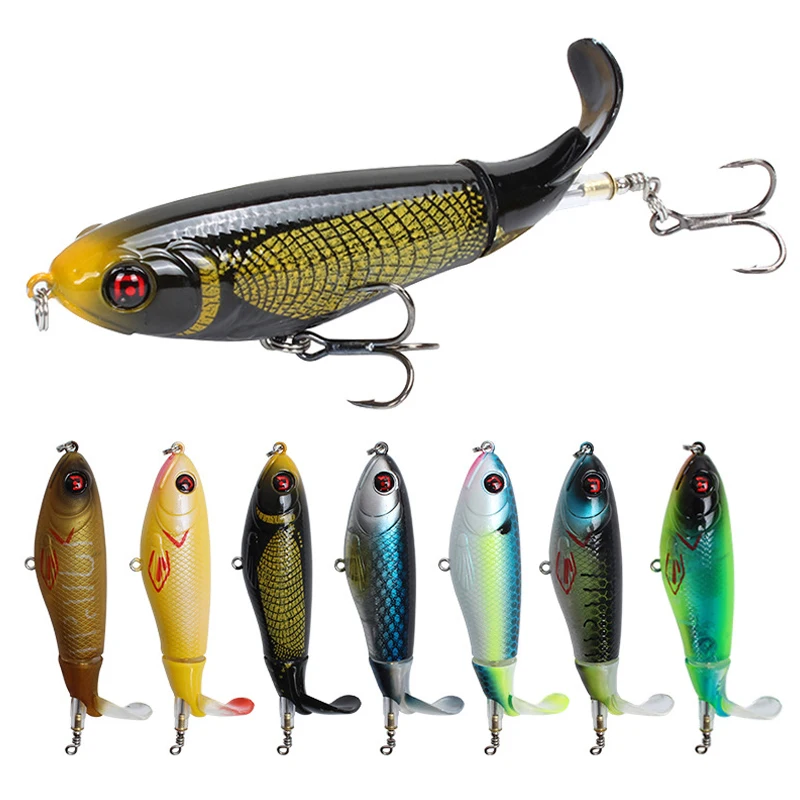 

Hot 10.5cm Outdoor Rotating Tail Floating Hard Fishing Bait Lure Tackle Sharpness Hook MVI-ing