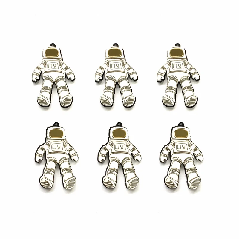 (10 шт./упак.) Модный астронавт лазерной резки, двухслойные акриловые аксессуары с отверстиями для самостоятельного изготовления сережек, ожерелий, ювелирных изделий, оптовая продажа