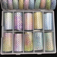 10rollsbox mermaid nail fish scales decals full wrap water transfers effect laser fish scales nail film art sticker
