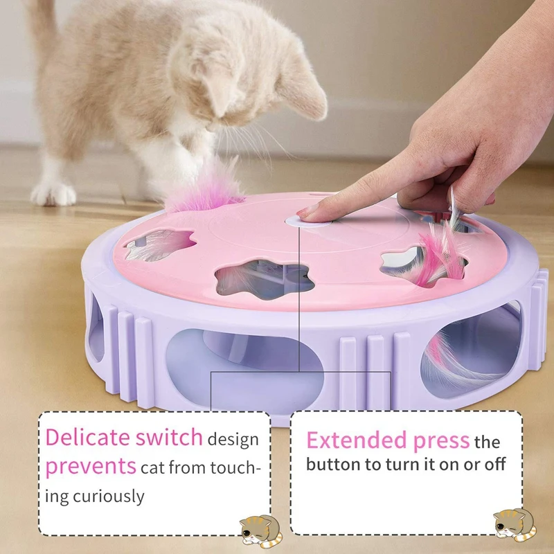 Интерактивная игрушка-перо для кошек с вращающимися перьями развлечений в