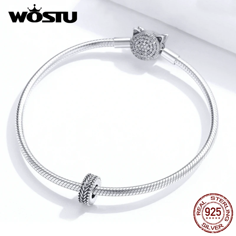 WOSTU пшеничная пробка силиконовые бусины Стерлинговое Серебро 925 пробы подходит