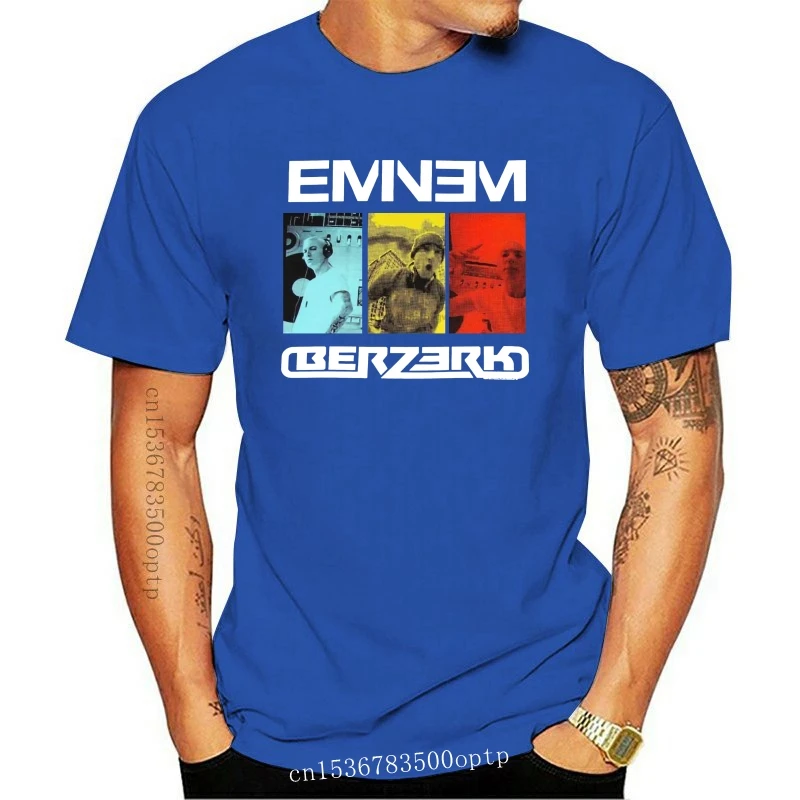 

Новинка 2021, яркая Мужская футболка Eminem Berzerk, большая черная футболка в стиле хип-хоп, рэпер