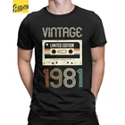 Винтажные 1981 Ограниченная серия 40th подарок на день рождения футболка для мужчин; Натуральный хлопок Футболка 40 лет футболки для девочек одежда с принтом