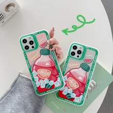 Cute Japanese Cartoon Fruit Drink Phone Case For iPhone 12 11 Pro Max X Xs Max Xr 7 8 Puls Cases Blu-ray Soft Silicone Cover