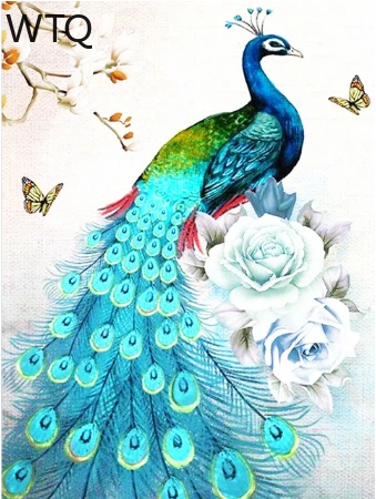 5D алмазная живопись сделай сам вышивка крестиком мозаика картина павлина Стразы