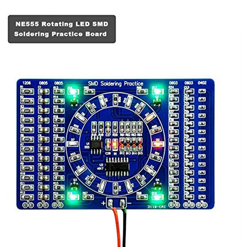 

Rotating LED SMD NE555 Soldering Practice Board DIY Kit Fanny Skill Training DIY Kit Electronic PCB Board Module Suit