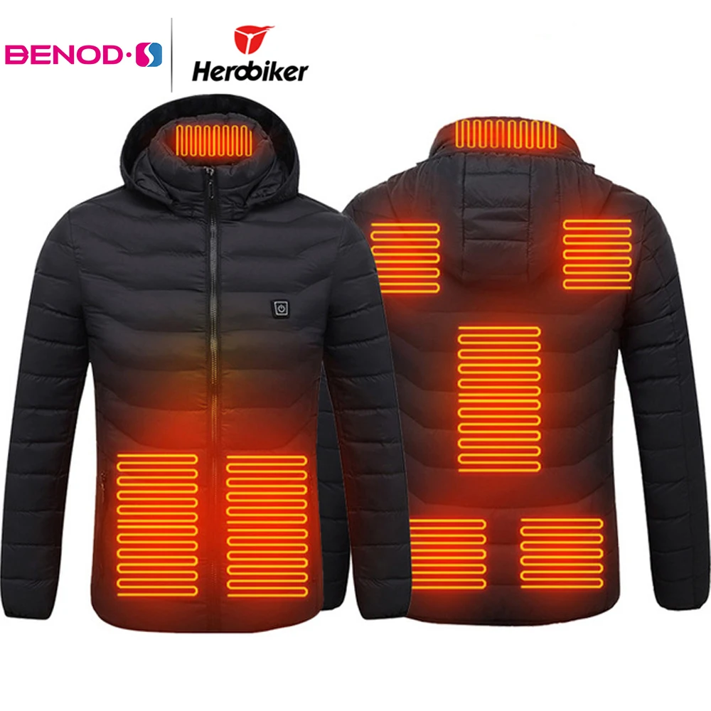 

Зимняя куртка с подогревом, мотоциклетная куртка, Мужская куртка с подогревом, одежда с защитой от холода с 8 зонами подогрева для Chaqueta, Подо...