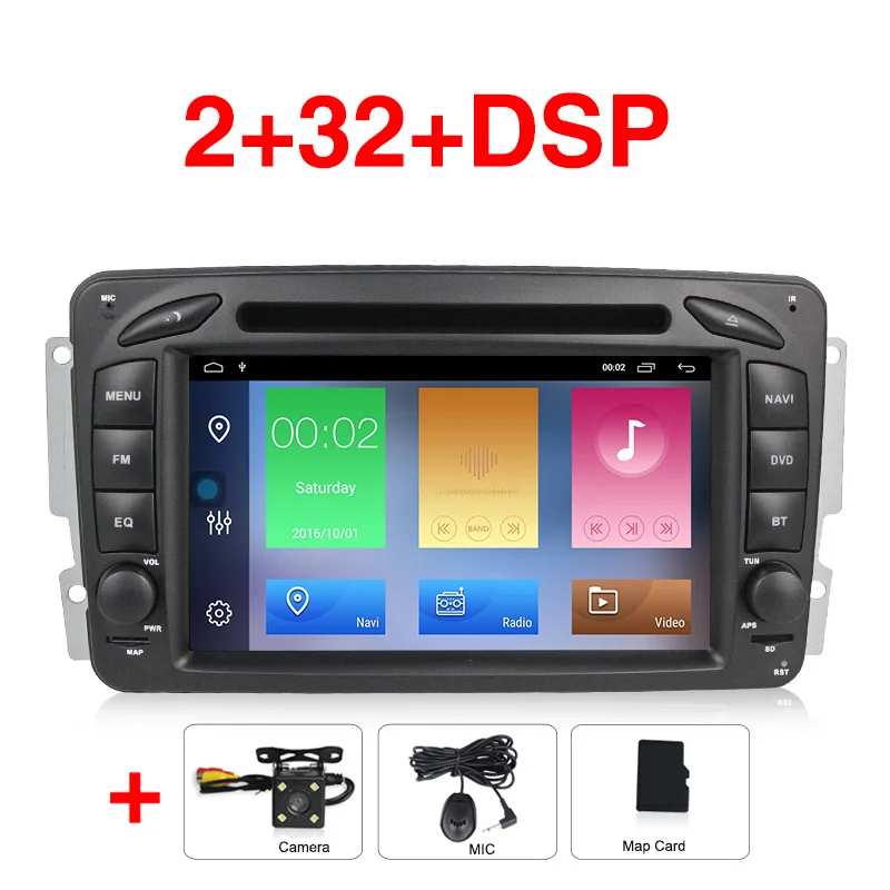 32G Android 9,1 2+ 32G HD Автомобильный dvd-плеер радио аудио gps Navi для Mercedes Benz W209 W203 W168 ML W163 W463 Viano W639 Vito RDS - Цвет: 32G