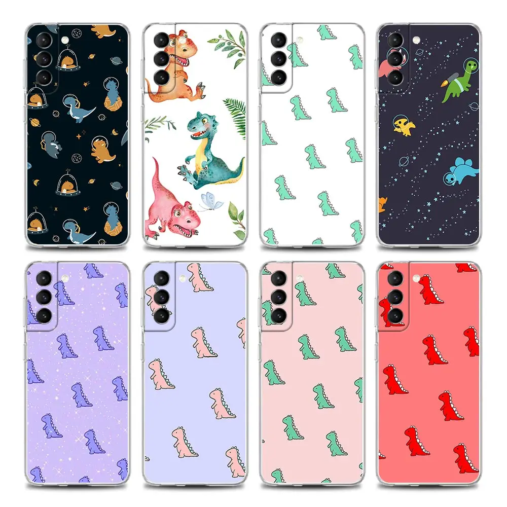 

Cute Cartoon Dinosaurs Clear Phone Case for Samsung S9 S10 4G S10e Plus S20 S21 Plus Ultra FE 5G M51 M31 S M21 Soft Silicon