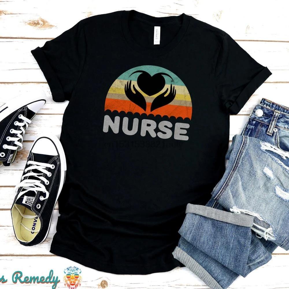 

Vintage Nurse T Shirt Boho Retro Nursing Tee