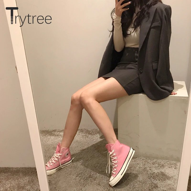 Trytree Осень Зима Женский комплект из двух частей Повседневный отложной воротник