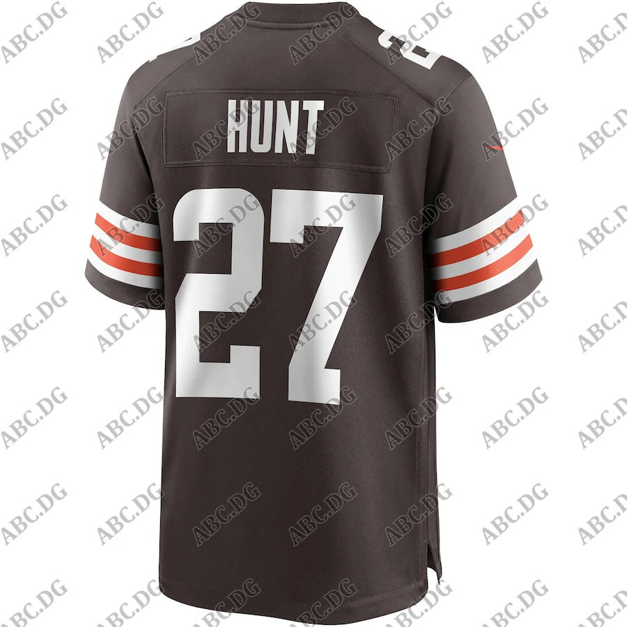 

Customized Stitch American Football Jersey Men Women Kid Youth Cleveland Kareem Hunt Brown Player Game Jersey