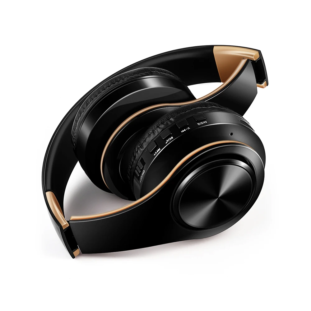 Новое поступление! Сияющие золотые наушники Bluetooth Беспроводные стереонаушники с