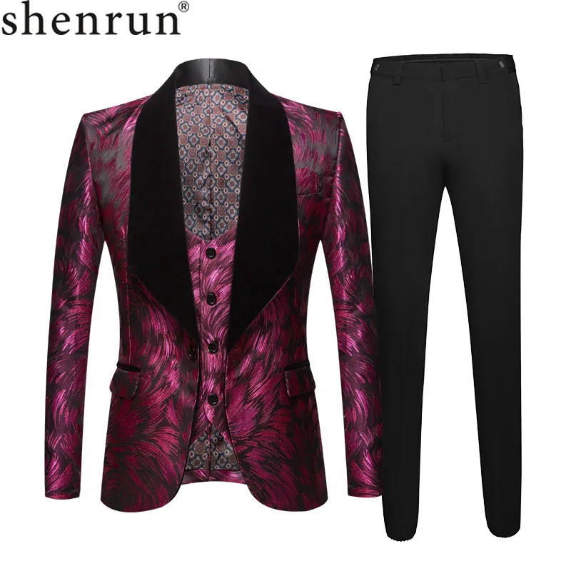 Shenrun мужской смокинг модная большая шаль отворот куртка жилет брюки 3 шт.