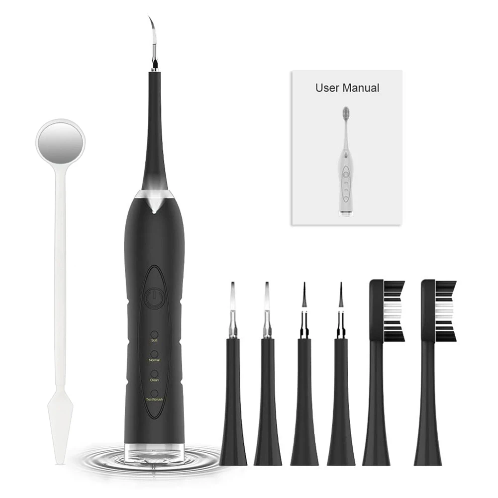 

3 Modes Portable Sonic Dental Scaler Electric Toothbrush Tooth Calculus Remover Whiten Tooth Stains Tartar Cleaner 6 Brush Heads