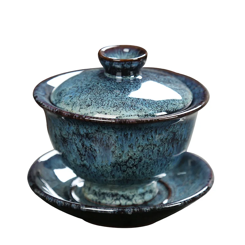 Керамические чашки Gaiwan емкостью 200 мл зеркальная чайная чаша для дома Tianmu чайные |