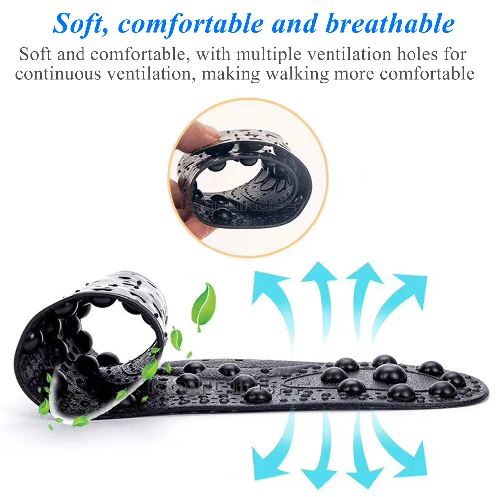 Magnetic Therapy Insoles Enhanced Upgrade 68 Magnets Advanced Foot Acupressure Shoe Pads Massage Slimming Insoles Unisex