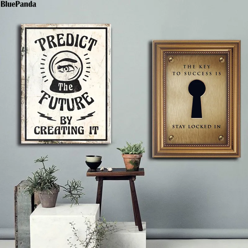 История успехов Мотивационная Цитата минималистическое Искусство Холст