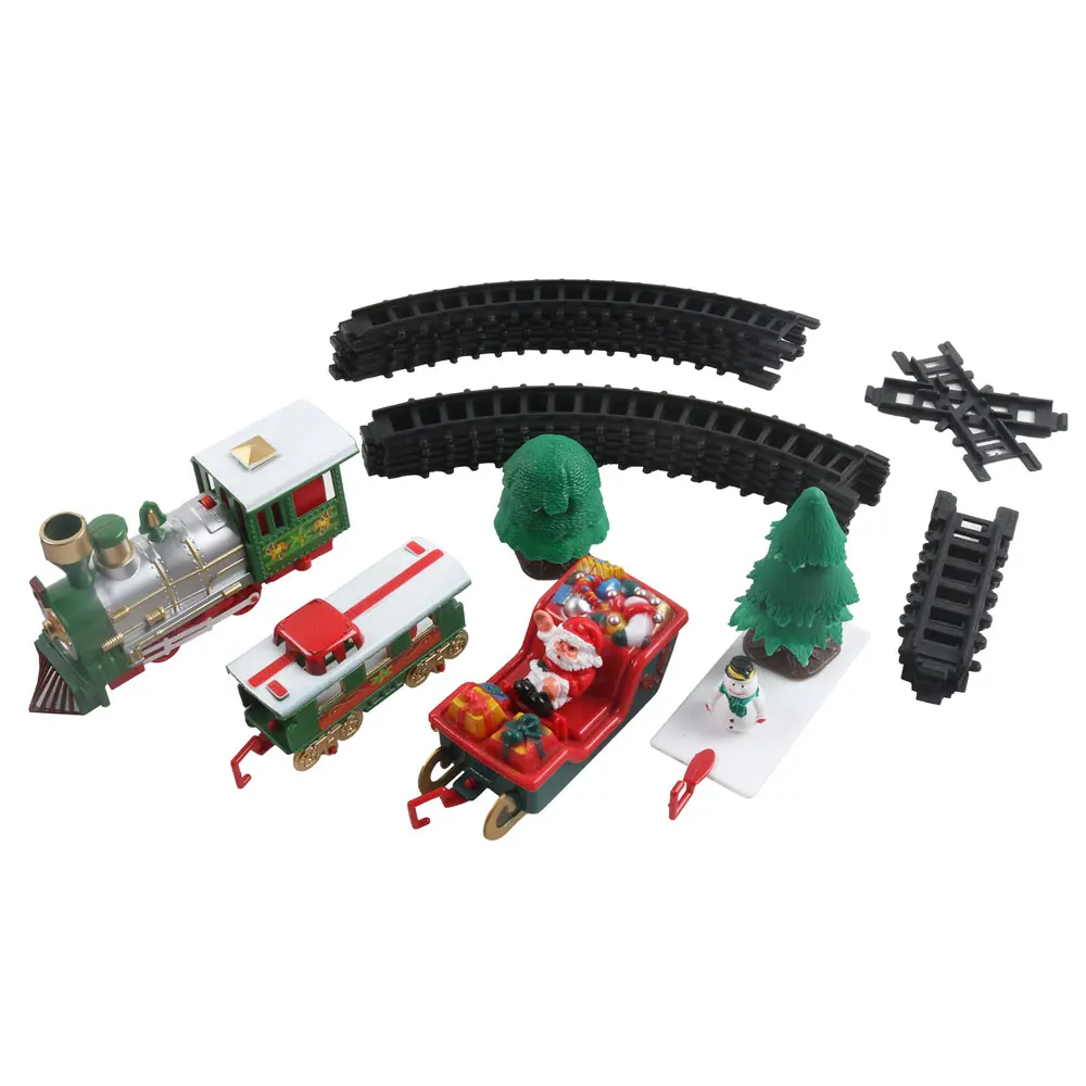 

RC Electric Train Toys Set Kid Slot Car Connected with Plastic Railway Track Present for Children