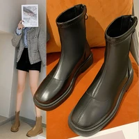 thick soled martin boots women 2021 plus velvet soft leather thin feet small short boots durable spring and autumn single boots