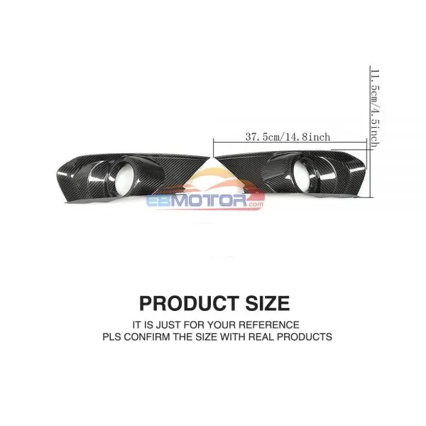 

Real Carbon Fiber Front Rear Bumper Fog Lamp Light Covers Tail Trims for Ford Mustang Coupe 15-17Convertible GT V6 V8 ShelbyF031