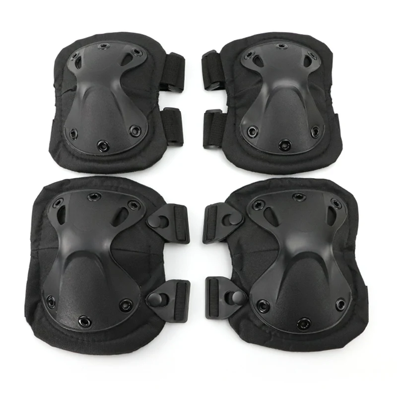 

4 PCS Tactical Combat Knee Elbow Protective Pads Set For Outdoor CS Game Cycling Safety Skateboarding Gear Skates Knee Pad