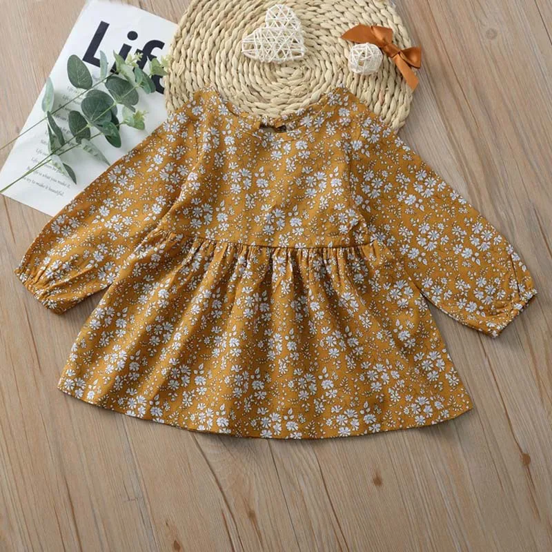 

Детское платье с длинным рукавом, с цветочным принтом