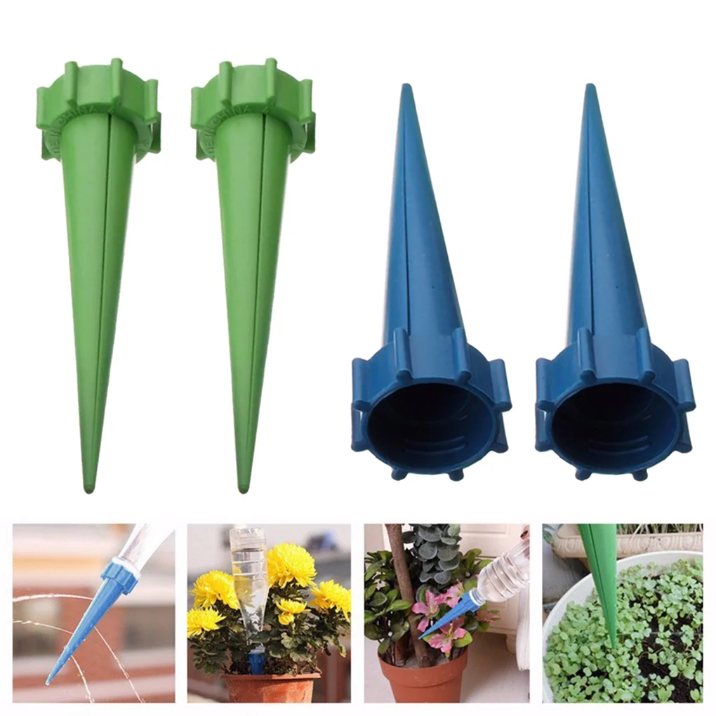 

4 Pcs Automatic Watering Irrigation Spike Plant Flower Pot Drip Water Control Drip Cone Spike Waterer Bottle Irrigation System