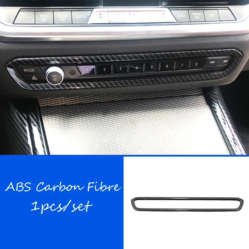 

For BMW 3 Series 2019 2020 Accessories ABS Matte/Carbon Fibre Auto Air Conditioner Switch Panel Cover Trim Car Styling 1Pcs