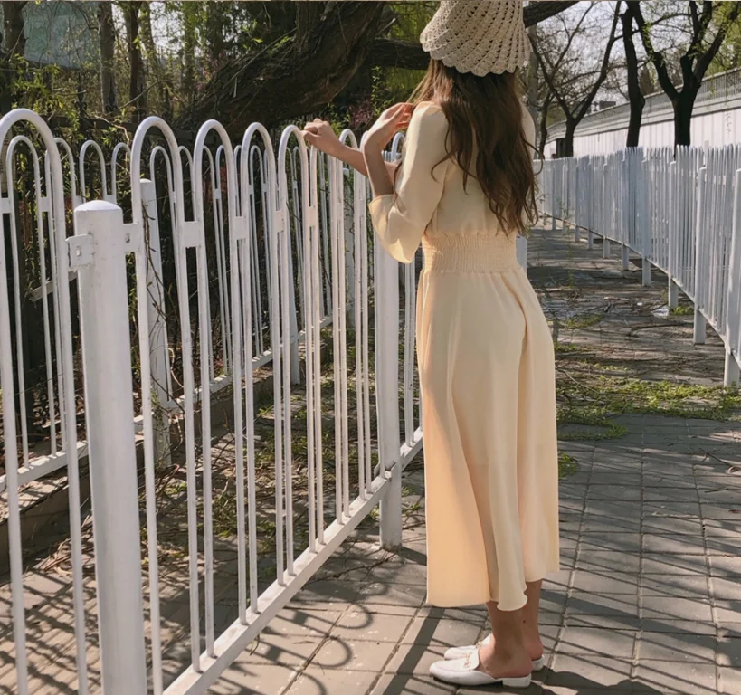 Новое S XL новое летнее платье Бохо вечерние шифоновые желтые однотонные женские