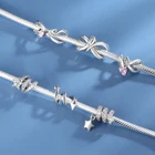 925 пробы Серебряная спиральная форма со сверкающими фианитами в форме звезды подходит для оригинальных оберег бусины для браслета JIUHAO для изготовления ювелирных изделий