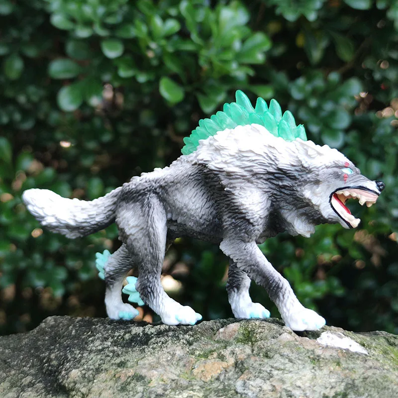 

Simulation solid static animal model mythology legend mythical beast monster magical warcraft knight snow wolf plastic ornaments