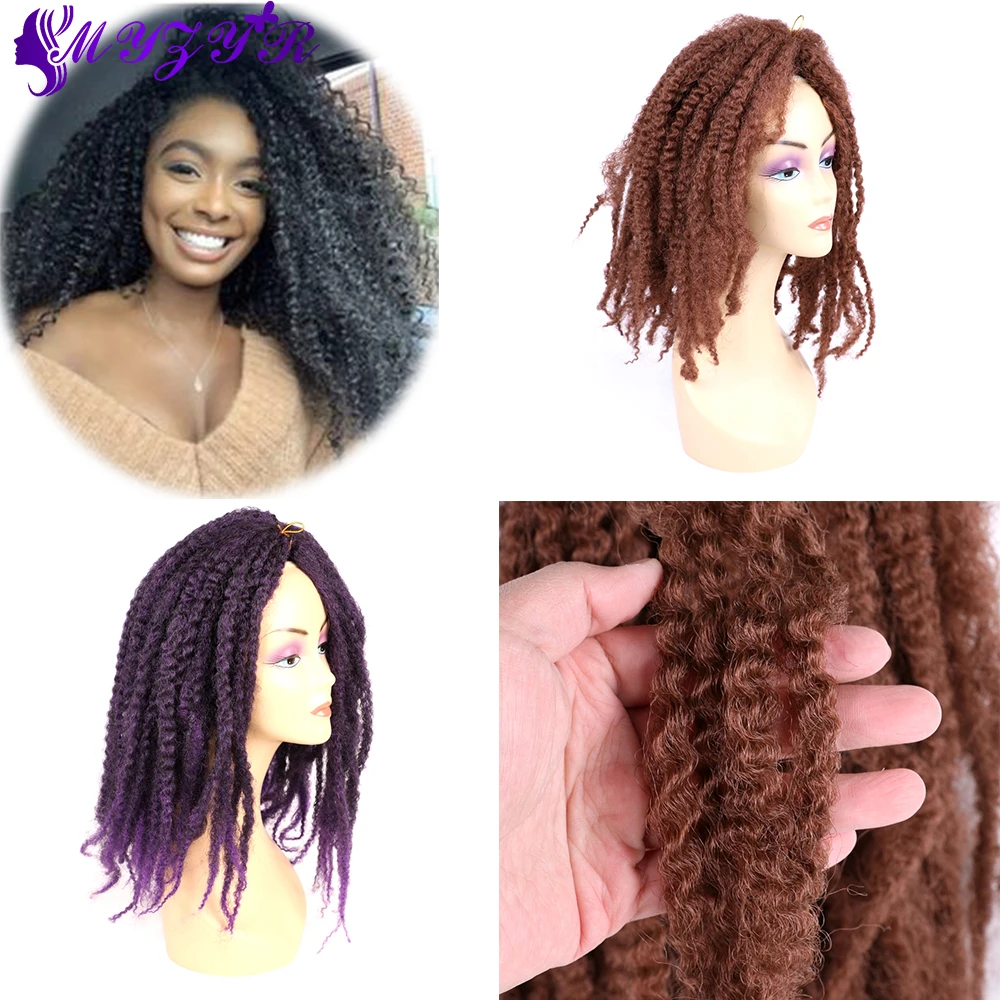 

ZYR Kinky Curly Bulk Hair Synthetic Wigs For Women Multi color Ombre Wig African American 20 Inches 15 Colors