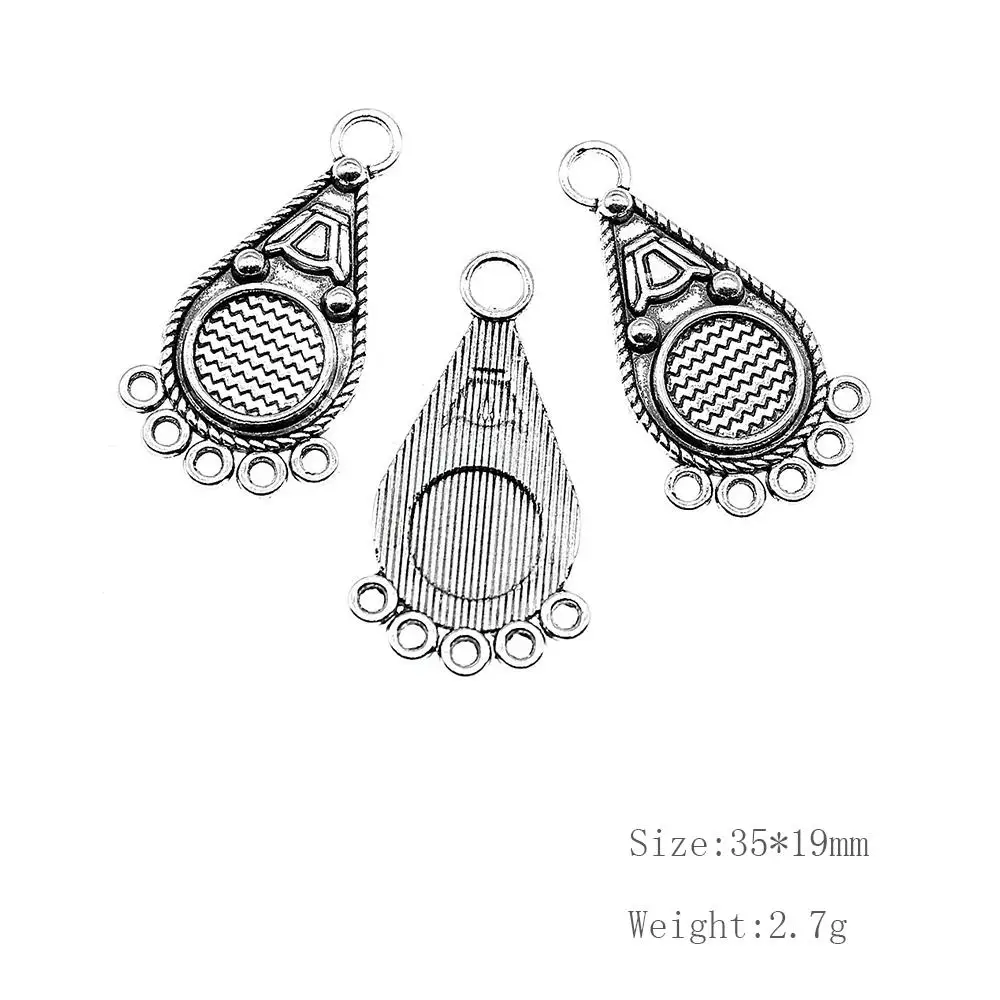 

Malzahar 10 Pieces Fit 10Mm Cabochon Drop Shaped Earrings Connector Jewelry Findings Components Diy Jewelry Making Accessories