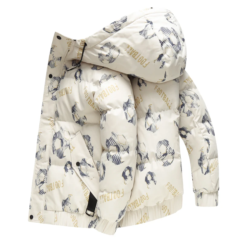 Down Jacket Men's Autumn Winter Down Jacket Fashion Trend Thickening Men Coat Warm Down Jacket Hat Detachable Drop ship