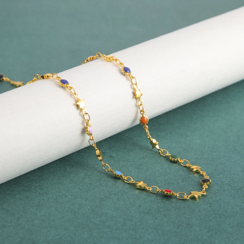 Ожерелье чокер женское из нержавеющей стали с разноцветными эмалированными