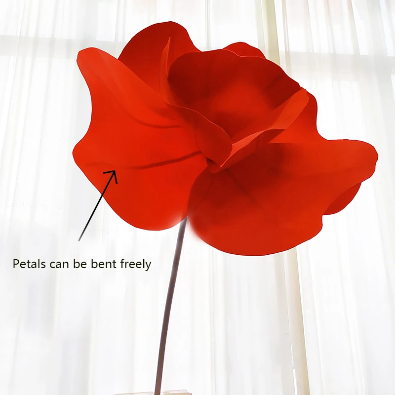 Гигантские искусственные маки большой цветок из пенополиэтилена витрина