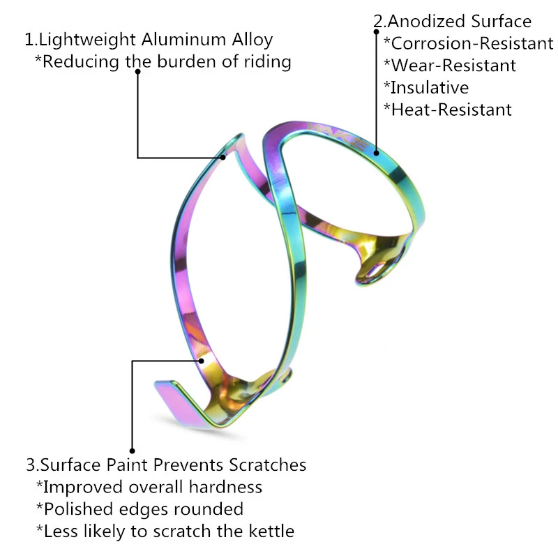 Алюминиевый держатель для бутылки с водой горного/дорожного велосипеда цветная