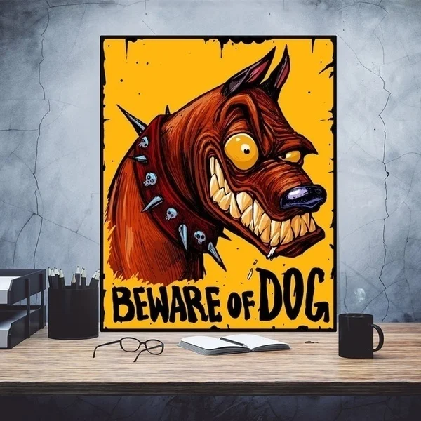 

Остерегайтесь собаки жестяной знак Ретро металлический знак металлический Плакат Металлический Декор настенный знак металлические жестя...